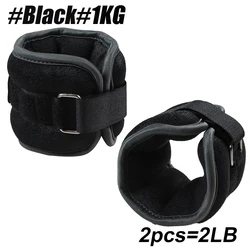 Adjustable Neoprene Ankle & Wrist Weights - Versatile Straps for Fitness & Strength Training (Black-1kg-1Pair)