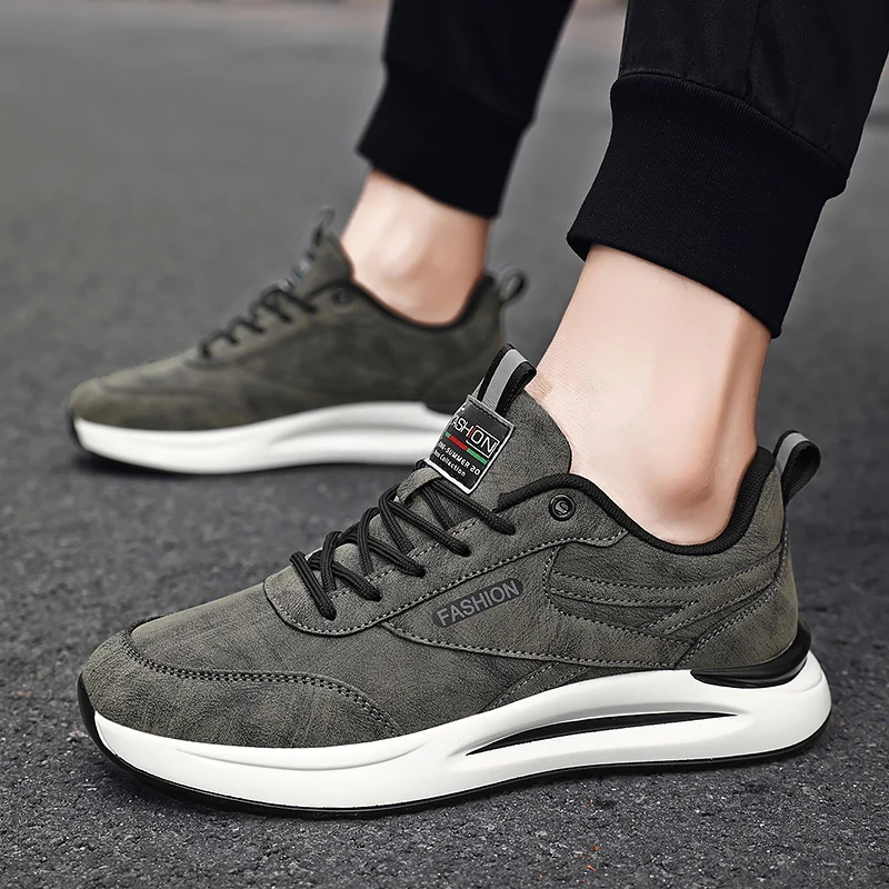 

Мужские Нескользящие кроссовки, повседневная обувь на платформе, на шнуровке, удобные, весна 2024