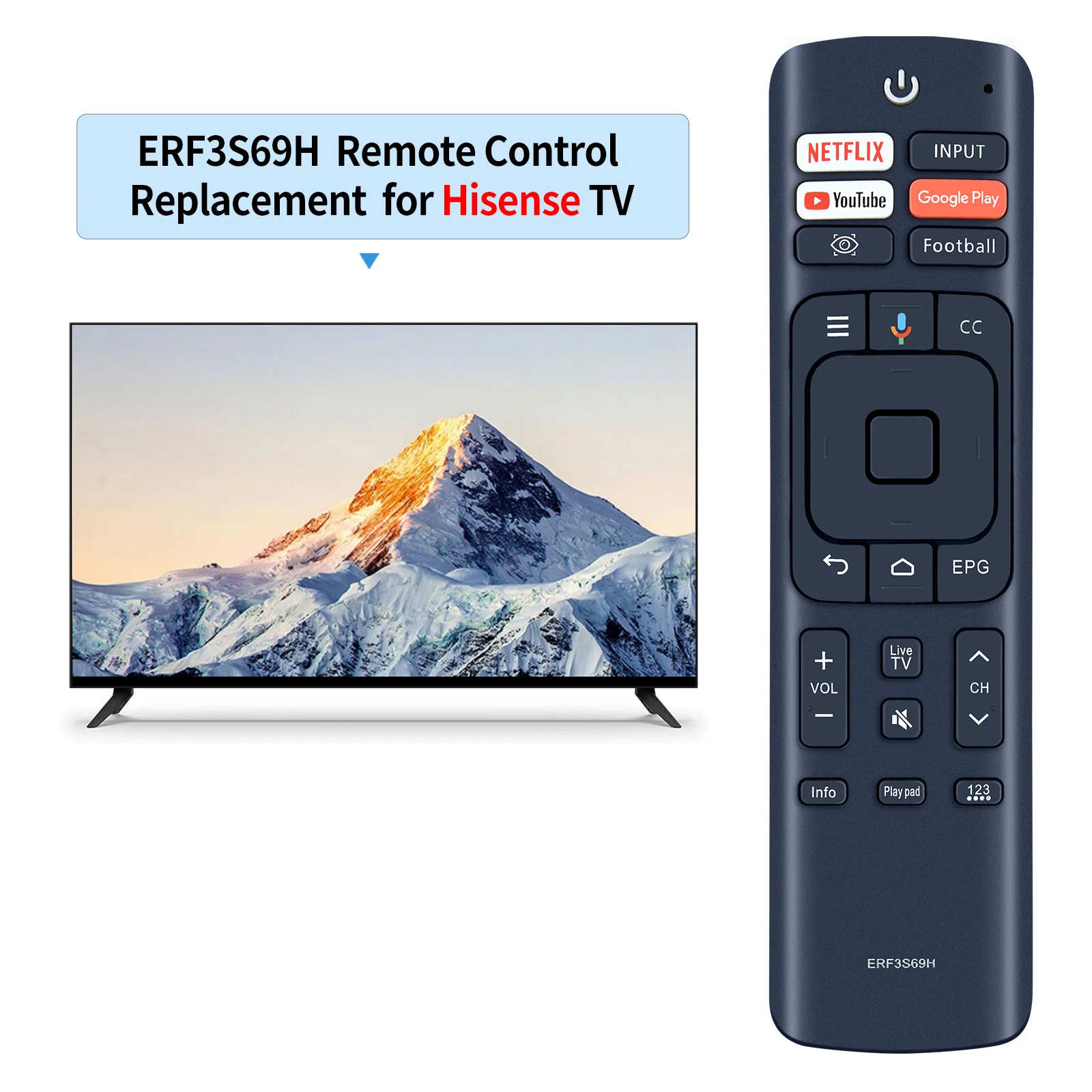 Substituição Controle Remoto Fit para Hisense tv Erf3s69h - Image 5