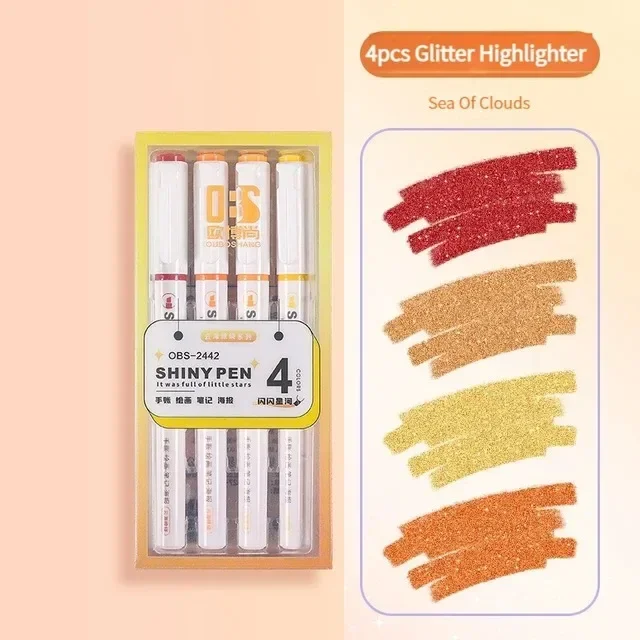 Kawaii Glitter Pastel Highlighter Set 3