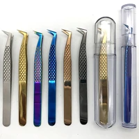 1 Pcs Eyelashes Tweezers Stainless Steel superhard Tweezers High Precision Anti-static tweezers for Eyelash Extensions 2