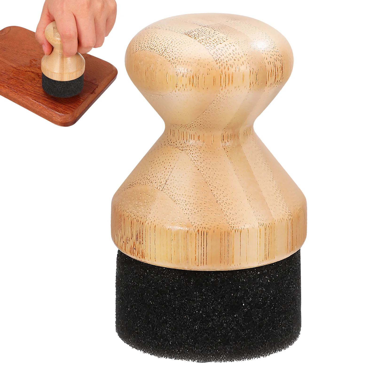 1 Mineral Oil Wax Applicator for Board Wood Brush Cutting Bamboo + Sponge Cream Work
