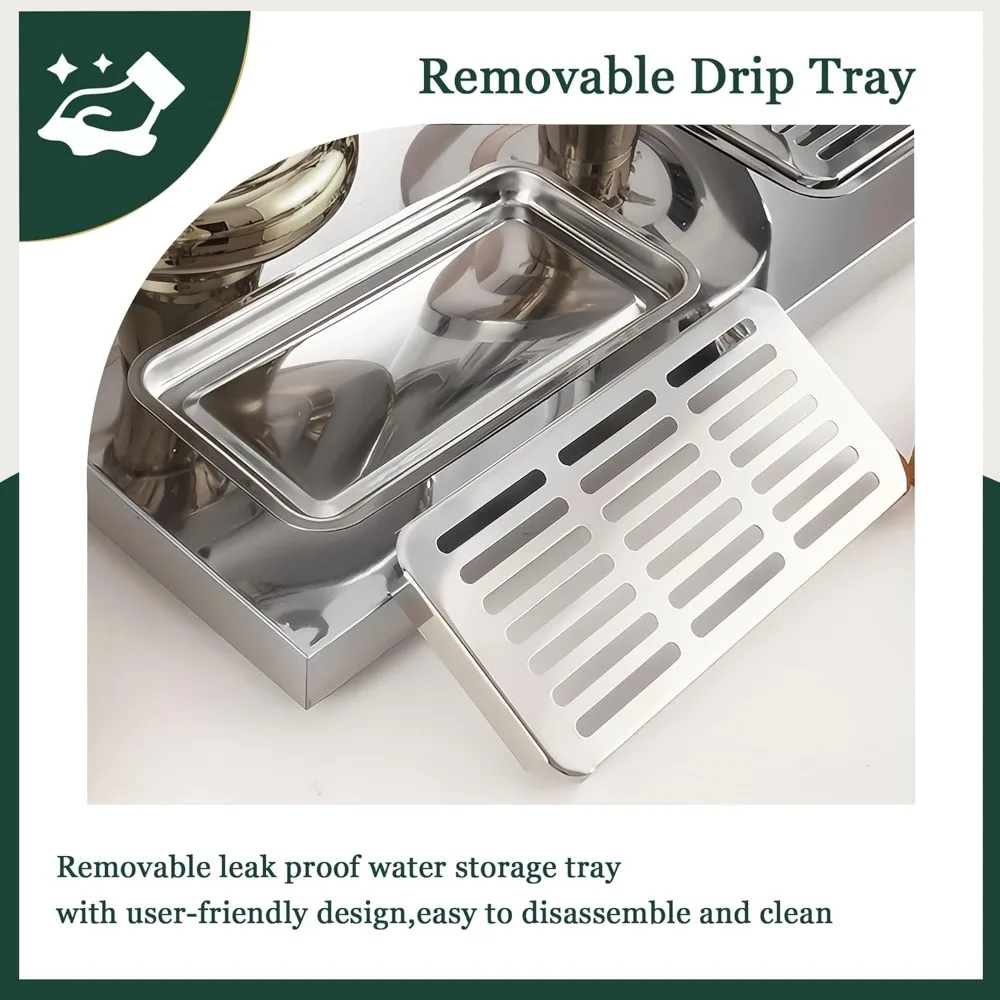 4 gal beverage dispenser, drink dispensers for parties, hot cold drink dispenser with ice container and stainless steel drip tra