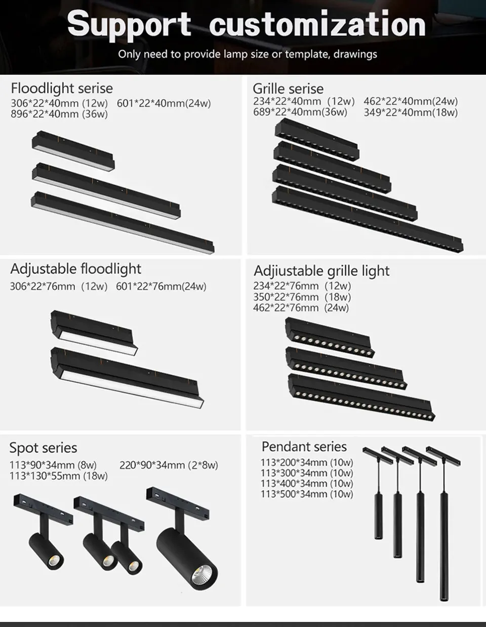 Description Picture 3 of itemPNY High Quality led Magnetic Track Lighting DC48v 10W 15W 20W Tuya Zigbee DALI Smart Dimmable Magnetic Rail Lamp