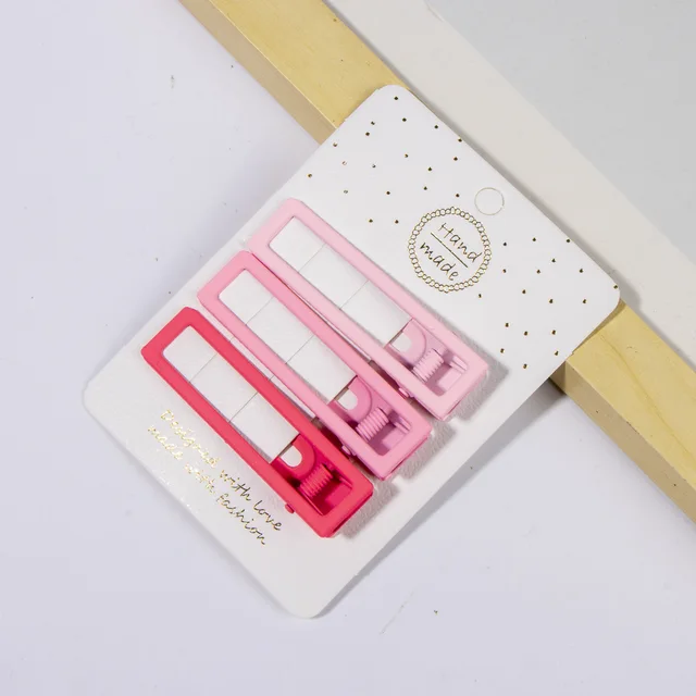 Metal Geometric Hair Clip Solid Colorful Girls Hairpins 3pcs/Set Elegant Star Round Barrette for Women Fashion Hair Clips 2022 19
