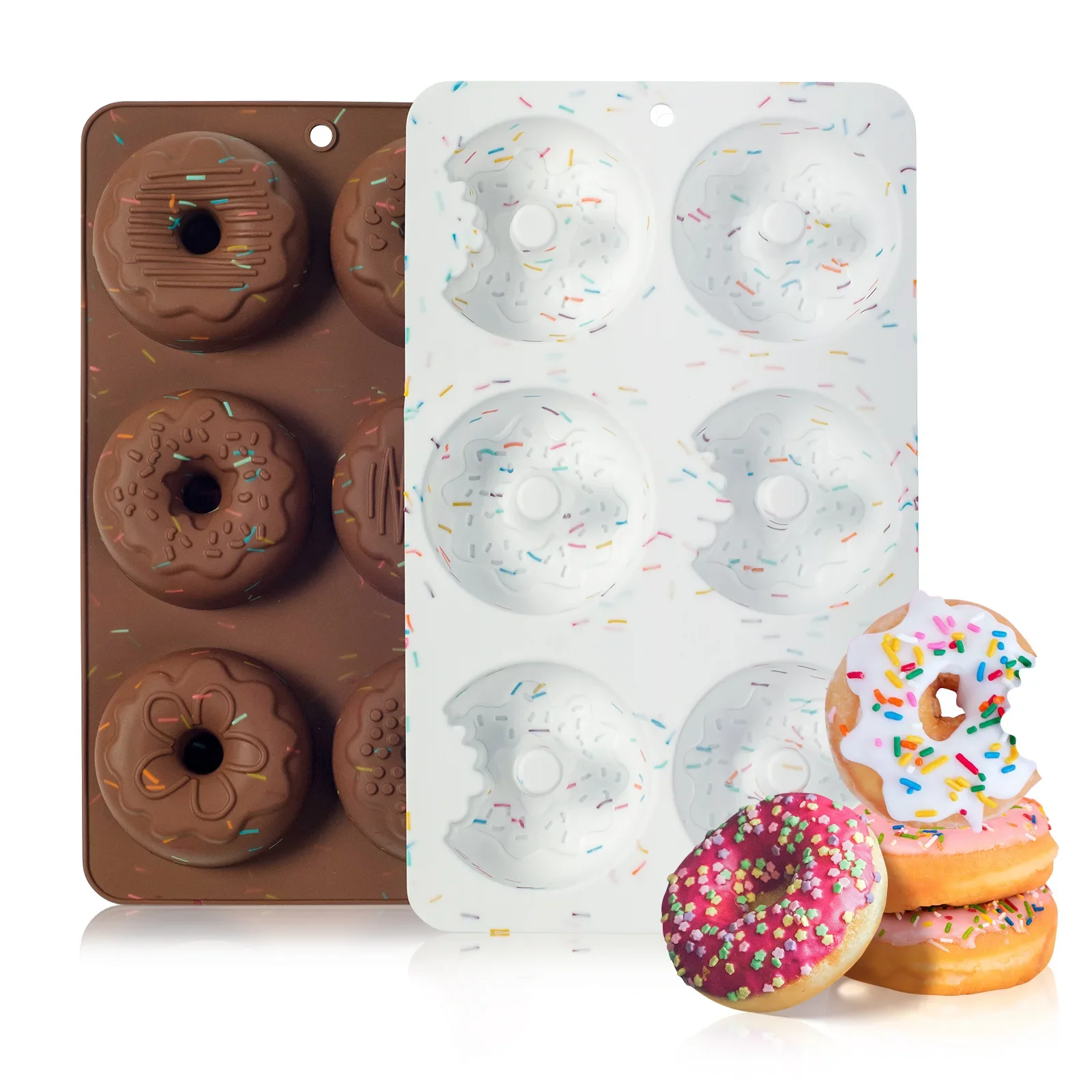 

Silicone Donut Mold Non-Stick Doughnut Pastry Molds Baking Pan Chocolate Cake Dessert DIY Biscuit Bagels Muffins Donuts Maker