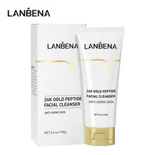 

LANBENA Face Cleanser 24K Peptide Anti Aging Dense Foam Facial Cleaner Unclog Firming Antioxidant Grease Dirt Cleaning Skin Care