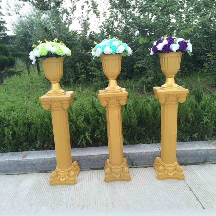 

Golden Plastic Flower Arrangement Flower Pot Festival Party Wedding Gathering Originality Decorate European Retro Style Planters