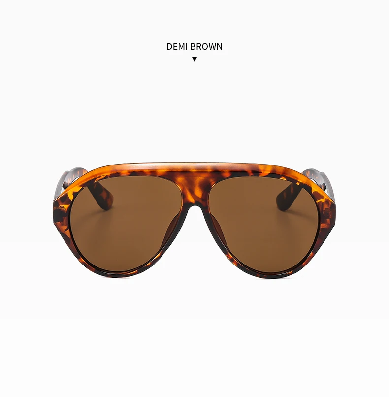 Vintage Übergroße Flache Top Oval Sonnenbrille Frauen Marke Designer Beliebte Sonnenbrille Punk Outdoor Fahren Brillen UV400 – Detail 36