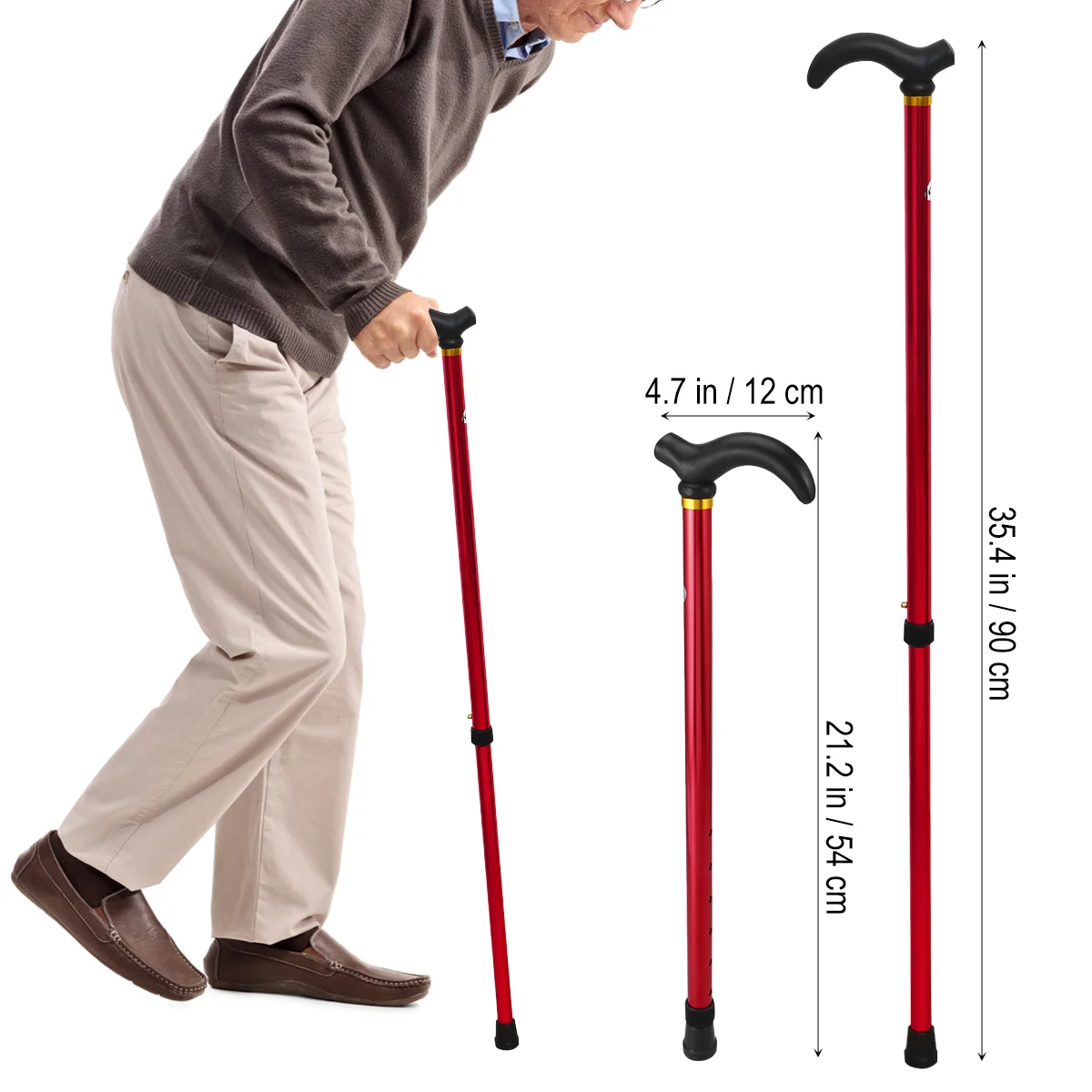 Walking Cane Elder Cane Stickmen Adjustable Folding Canes Collapsible Senior Sticks Elder Crutches for Mothers the Elder Fathers