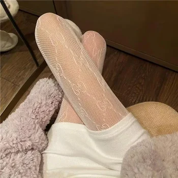 Lolita Lace Hollow out Net Stockings Women's Base Layer Pantyhose Sexy Floral Vine Prevent Snagging Silk Stockings