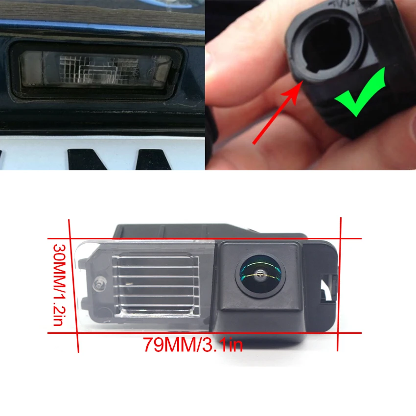 Rückfahrkamera HD CCD Wasserdicht für Volkswagen Polo 5 Schrägheck 2011~2014 2015 2016 2017 2018 Nummernschildkamera – Detail 1