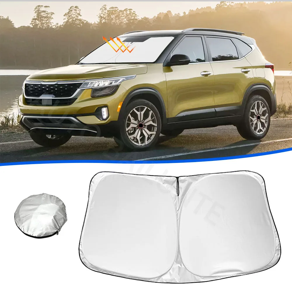 ForKiaSeltos202120222023CarSunshadeFrontWindowShadeCover