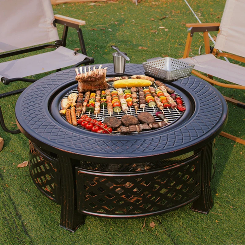 Nordic Iron Fire Pit for Outdoor Heater Charcoal Stove Household Creative Outdoor Courtyard Multifunction Charcoal Brazier