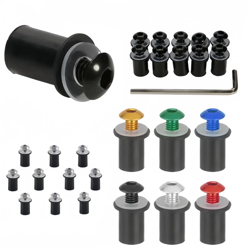 5mm 10PCS Motorcycle Windscreen Windshield Bolts Screws Nut Fastener For Suzuki GSXR 600 750 1000 K1 K2 K3 K4 K5 K6 K7 K8 K9 K11 car accessories motorcycle accessories auto fasteners motorcycle screws motorcycle fasteners