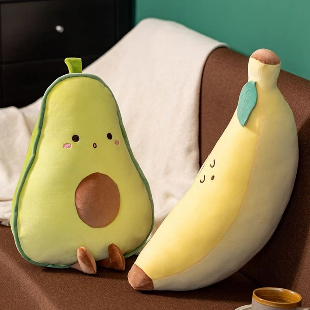 Avocado Banana Carrot Mushroom Plush Toy Throw Pillow Sleeping Doll Bed Sofa Cushion Cute Doll Birthday Gift Girl Boy Christmas