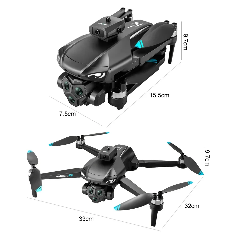 ドローン　6K 高画質カメラ　3方向カメラ対応 プロフェッショナルドローンn33max,6K HD,ESC,デュアルカメラ,5g