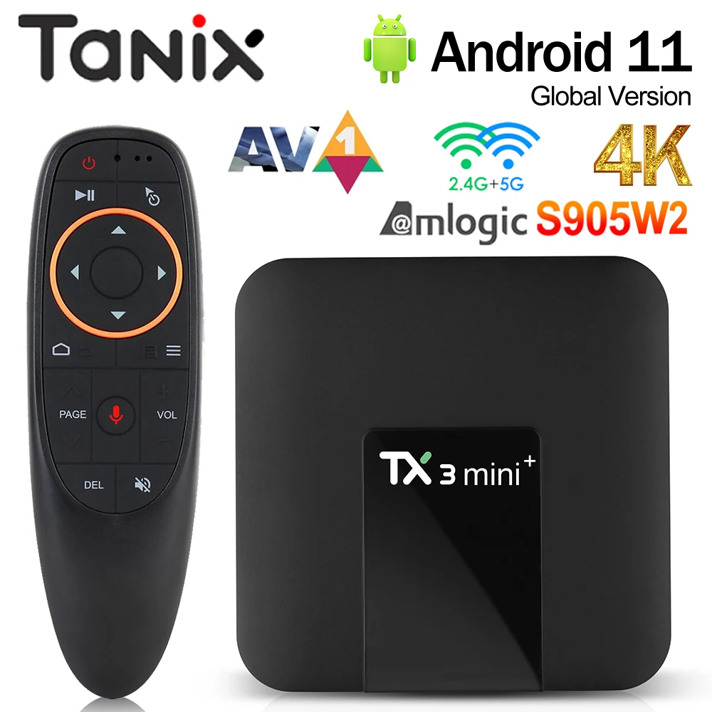 ТВ-приставка TANIX TX3 MINI PLUS Android 11 Amlogic S905W2 AV1 2 4 ГГц/стандартный Wi-Fi 4K BT поддержка Netflix