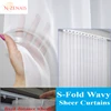 S Fold Wavy Sheer Curtains Good Quality White Tulle Window Curtains for Living Room Bedroom Dining Chiffon Bedroom Door Screen 1