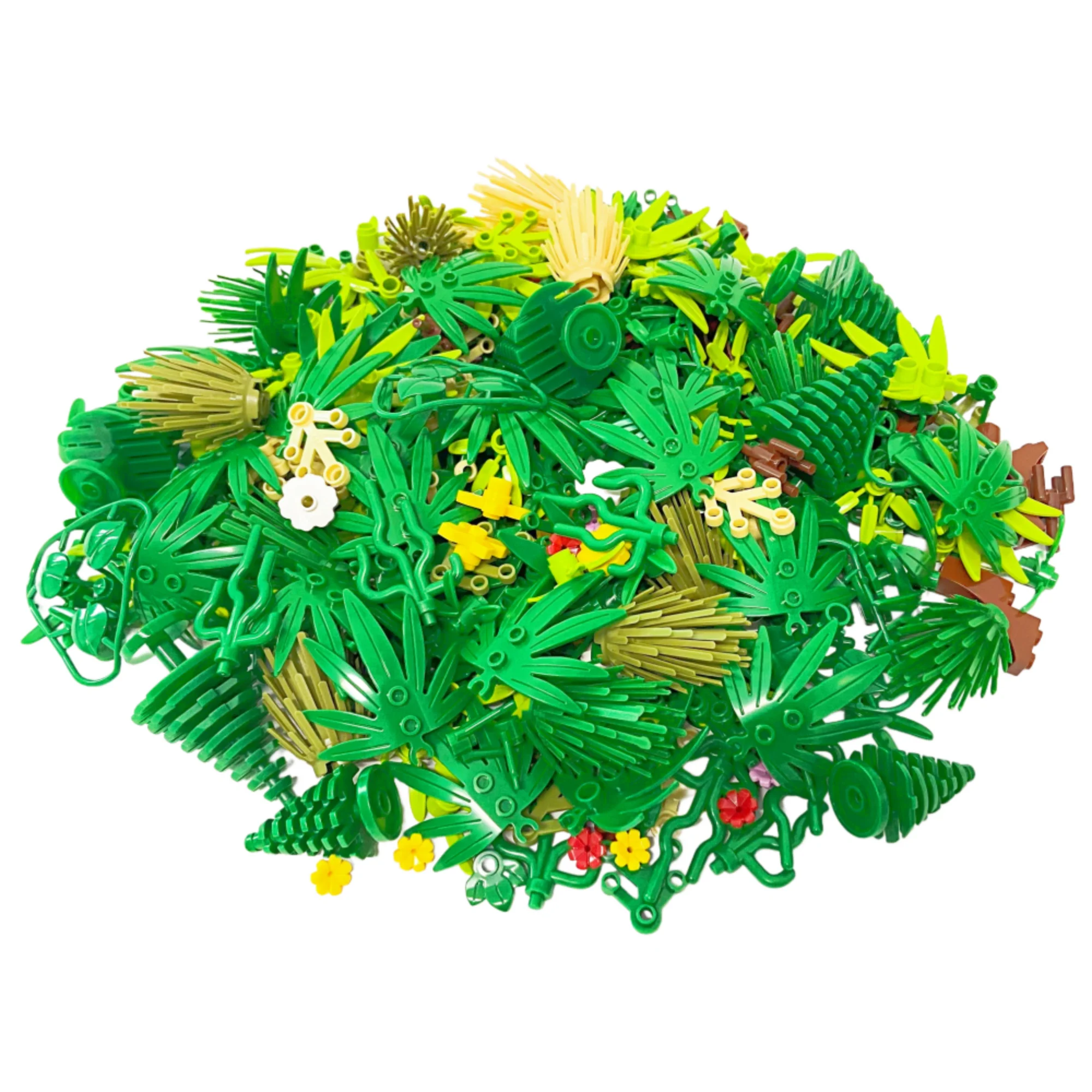 100g Plants Building Blocks DIY Toys Leaves Grasses Pine Trees Bamboo Flowers Multi-scene Construction Practical Accessories