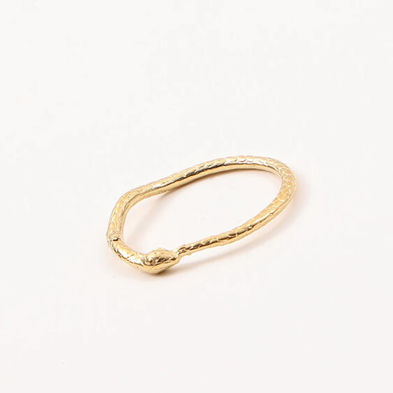 High End PVD Snake Shaped Gold Color Rng Stainless Steel Thin Ring for Women Waterproof Jewelry Party Gift 3