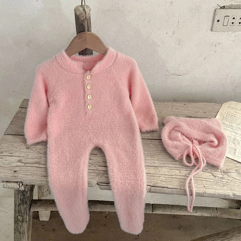 2024 New Autumn Infant Baby Boys Girls Jumpsuit+Hat Velvet Solid Color Long SleevedNewborn Baby Girls Bodysuits Baby Clothing Scad92ddef7e4494f800e1aa32360c0a4C