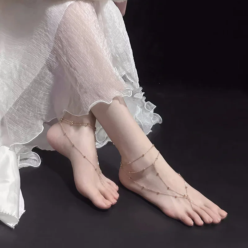 Fashion Anklet Bracelets for Women Summer Multilayer Mesh Tassel - Main Image