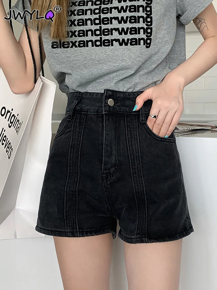 

Oversize 4xl Summer Thin High Waist Shorts Jeans Women Korean Fashion A-line Slim Loose Women Pants New Streetwear Denim Pants