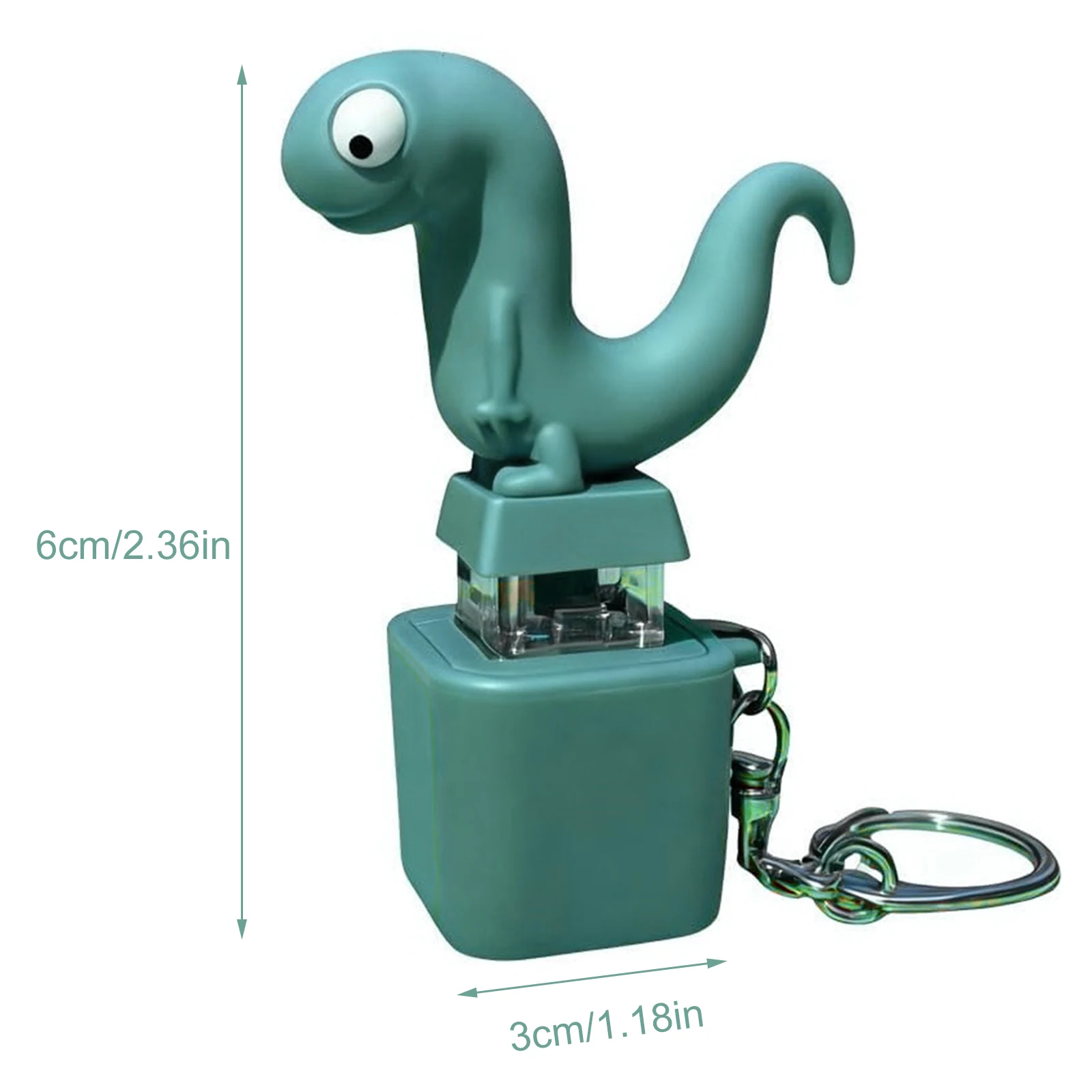 Funny Lizard Button Sound Keychain Rechargeable Keychain Fidget Keyring Toys with LED Colorful Lights for Unisex Stress Relief