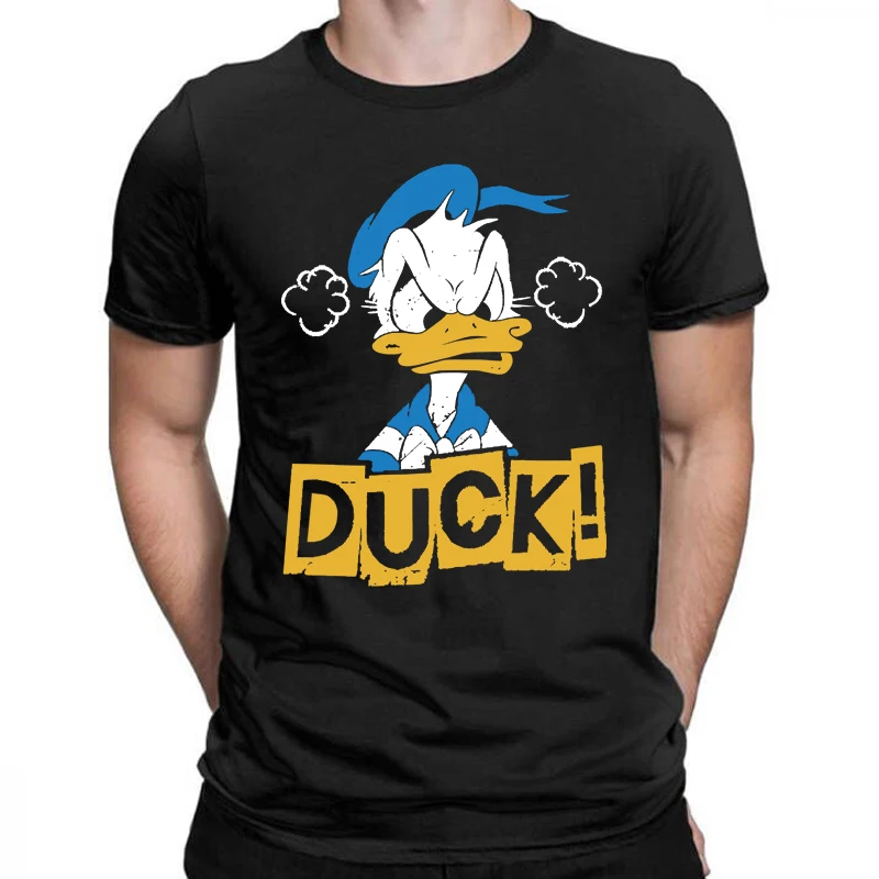 

Disney Men's T-shirt Funny Donald Duck Printed Unisex Short-sleeved Cotton T-shirt Summer Men & Women In The Same Paragraph Top