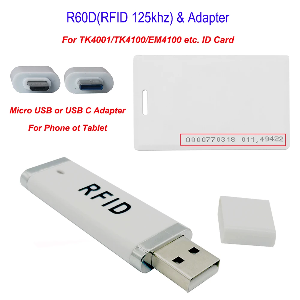 Compact Adjustable RFID & Smart Card Reader with USB Connectivity
