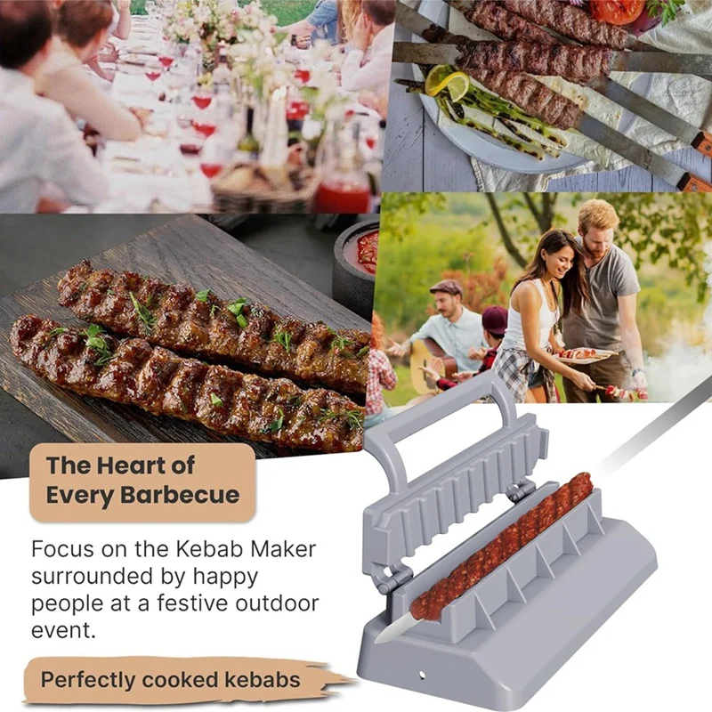 

Kebab Maker Manual Kebab Press Kebabs Grilling Outdoor Barbecue Skewers Tools BBQ Grilling Abrasive, Easy To Use