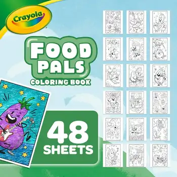 (6 pack) Crayola Food Pals, 48 page Coloring Book, Gift for Kids 3