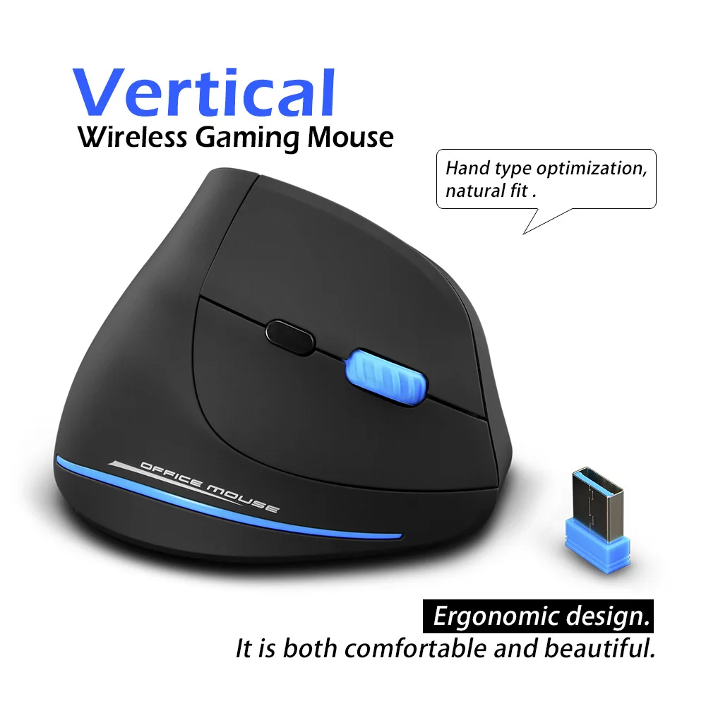 

Zelotes F-35A Ergonomic Gaming Vertical Wireless Mouse Optical Mouse 6 Button 2400DPI USB Computer PC Gamer Mouse Upright Design