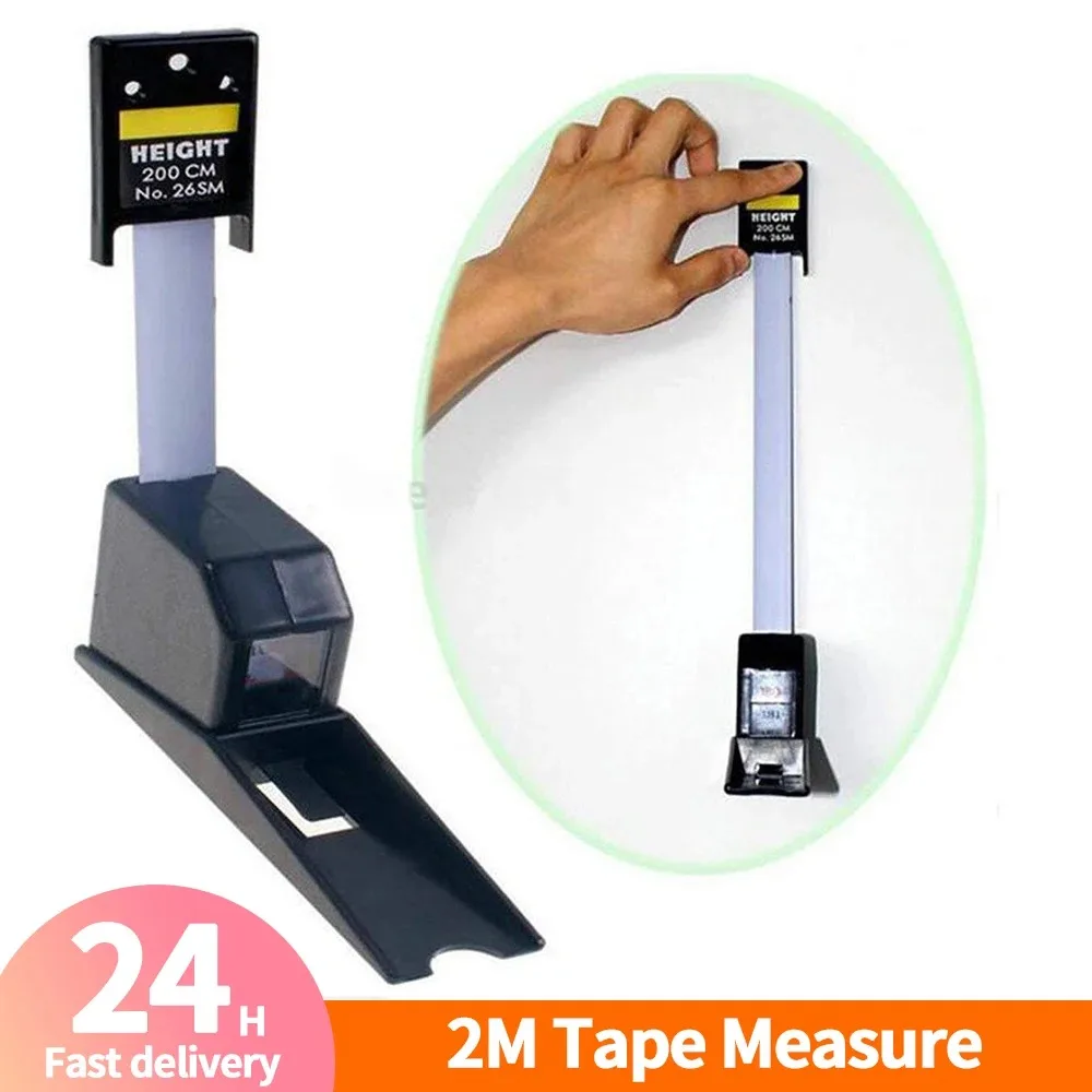 Body Growth Stature Altimeter Wall Mounted Retractable Tape Measure Portable Height Measuring Meter for Home Hospital School 2m