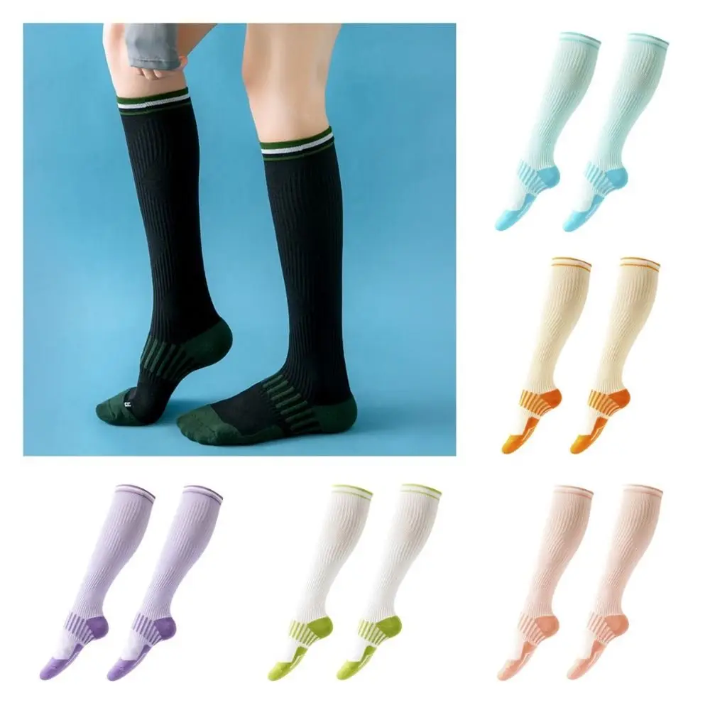 

Solid Color Sport Compression Socks Antislip Ventilate Athletic Crew Socks Breathable Absorb Sweat Knee High Stockings Outdoor