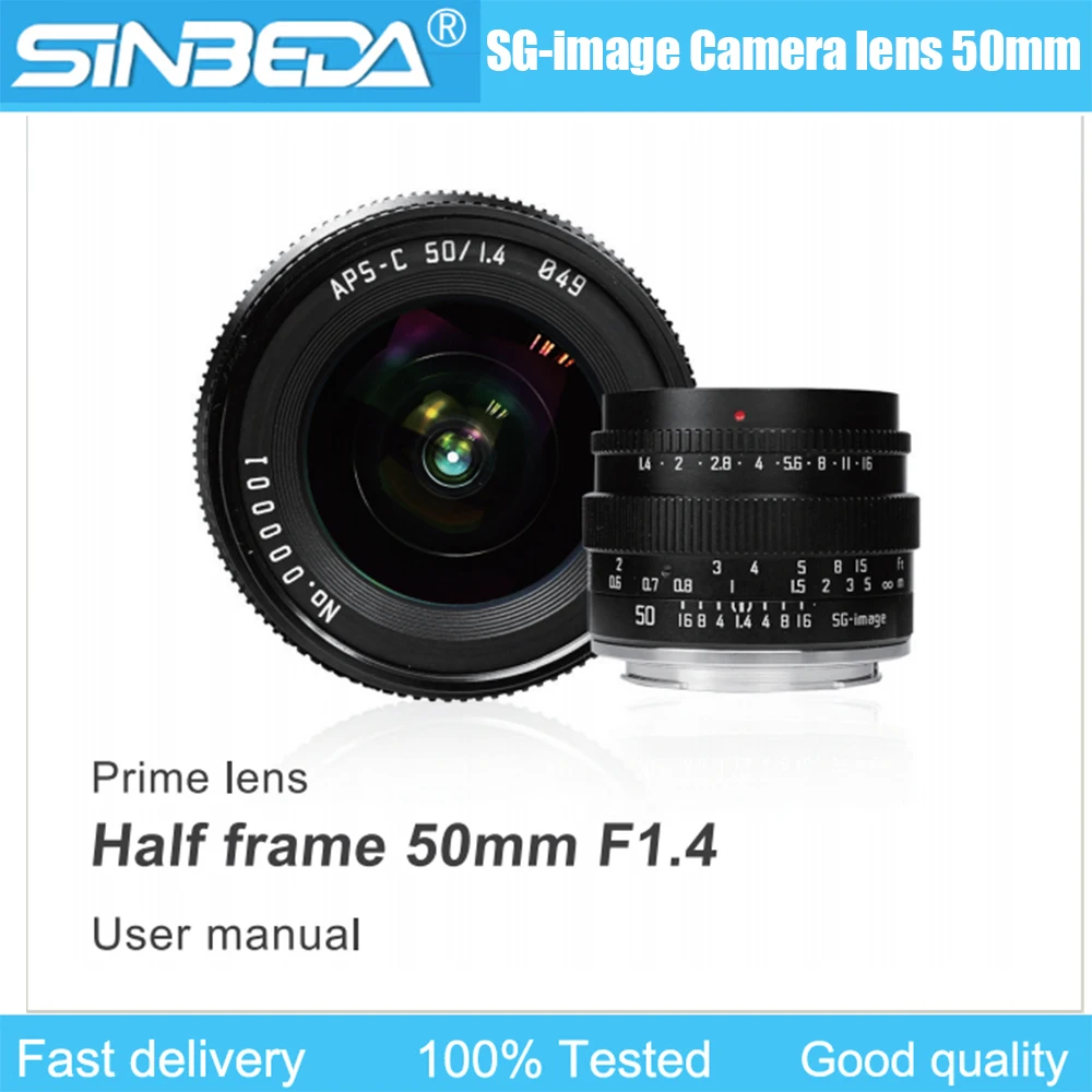 Sg-Image 50Mm F1.4 Obiettivo Verticale Manuale Full Frame Compatibile Con Fotocamera Mirrorless Sony Canon A7S A7R Panasonic S1 Sigma Fp