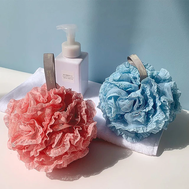 1 Boule De Bain Ronde Avec Poignée, Corps Frottant Et Bouffée De Douche De  Boue, Gommage Exfoliant Mousseux Artefact Boule De Fleur De Bain, Brosse De  Massage Dos Boule De Douche De