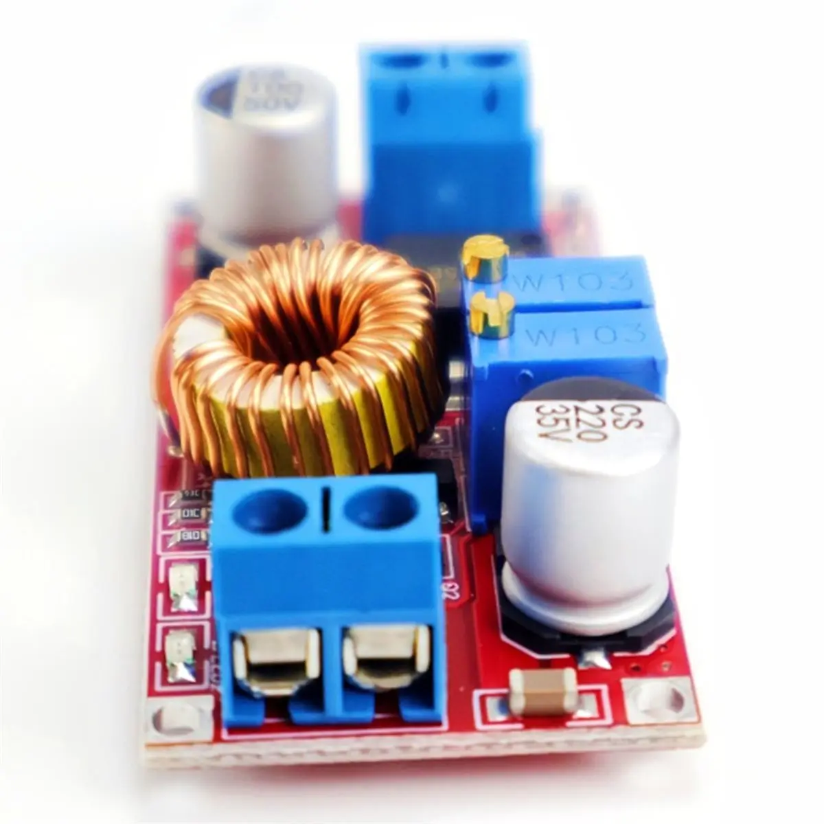 (A23G) 5개 5A DC-DC 조정 가능한 벅 컨버터 XL4015 4-38V 1.25-36V 스텝다운 전원 전압 조정기 전원 모듈