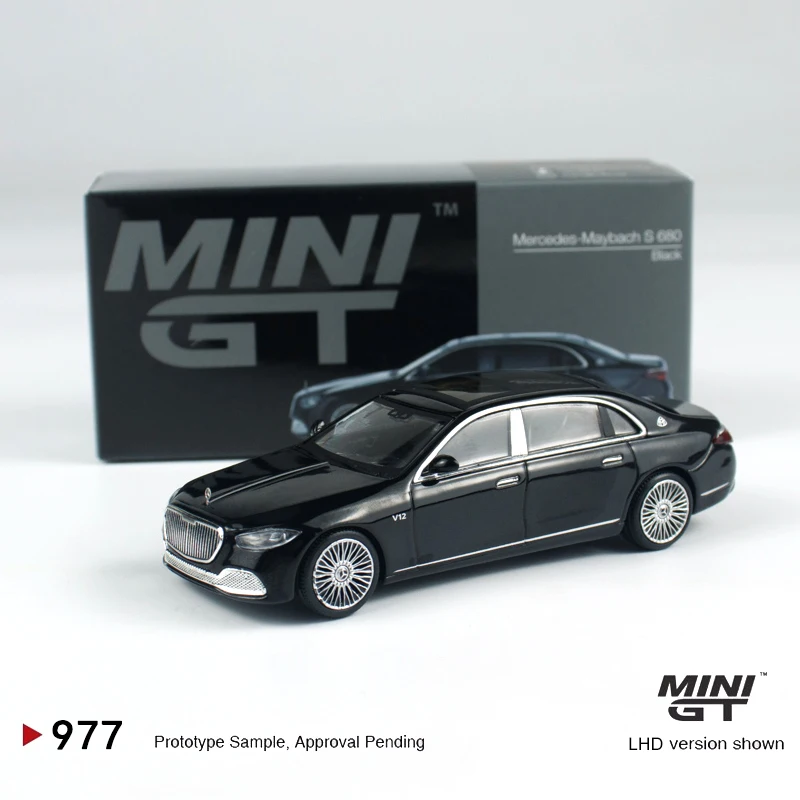 MINIGT 1:64 Mercedes Maybach S680 Black MGT alloy car Model 977