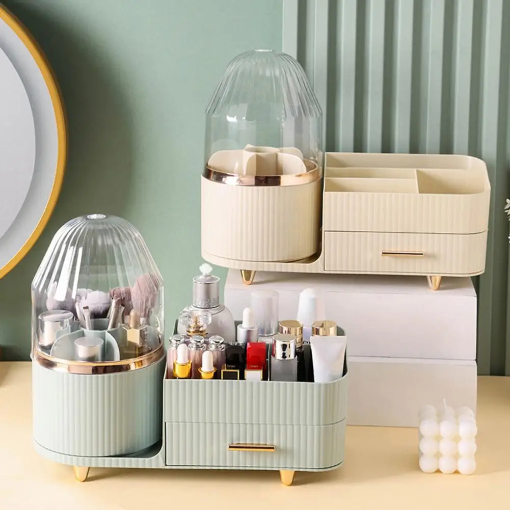 

Makeup Organizer with 360° Rotation Makeup Organizer with Drawers Dust-proof Storage Box for Lipsticks Eyeshadow for Dressing