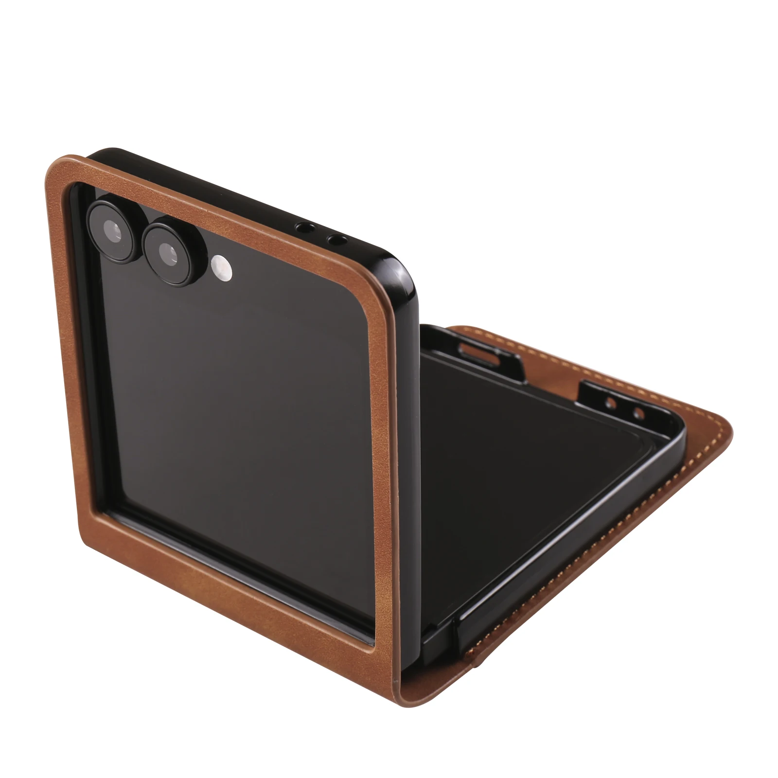 Vintage-Style Luxury Leather Flip Phone Case with Wallet and Magnetic Closure