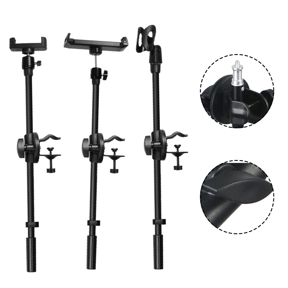 

55CM Rotating Smartphone Stand Crossbar Arms Mic Clip Holder Extension Bracket Professional Musical Instrument Equipment Parts