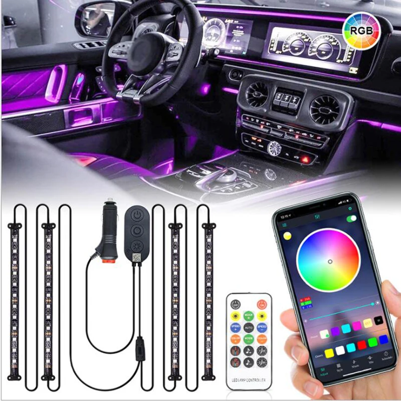

Car Interior Atmosphere Light Bar Car Underbody RGB Flexible Strip Light with APP Control and Remote Control
