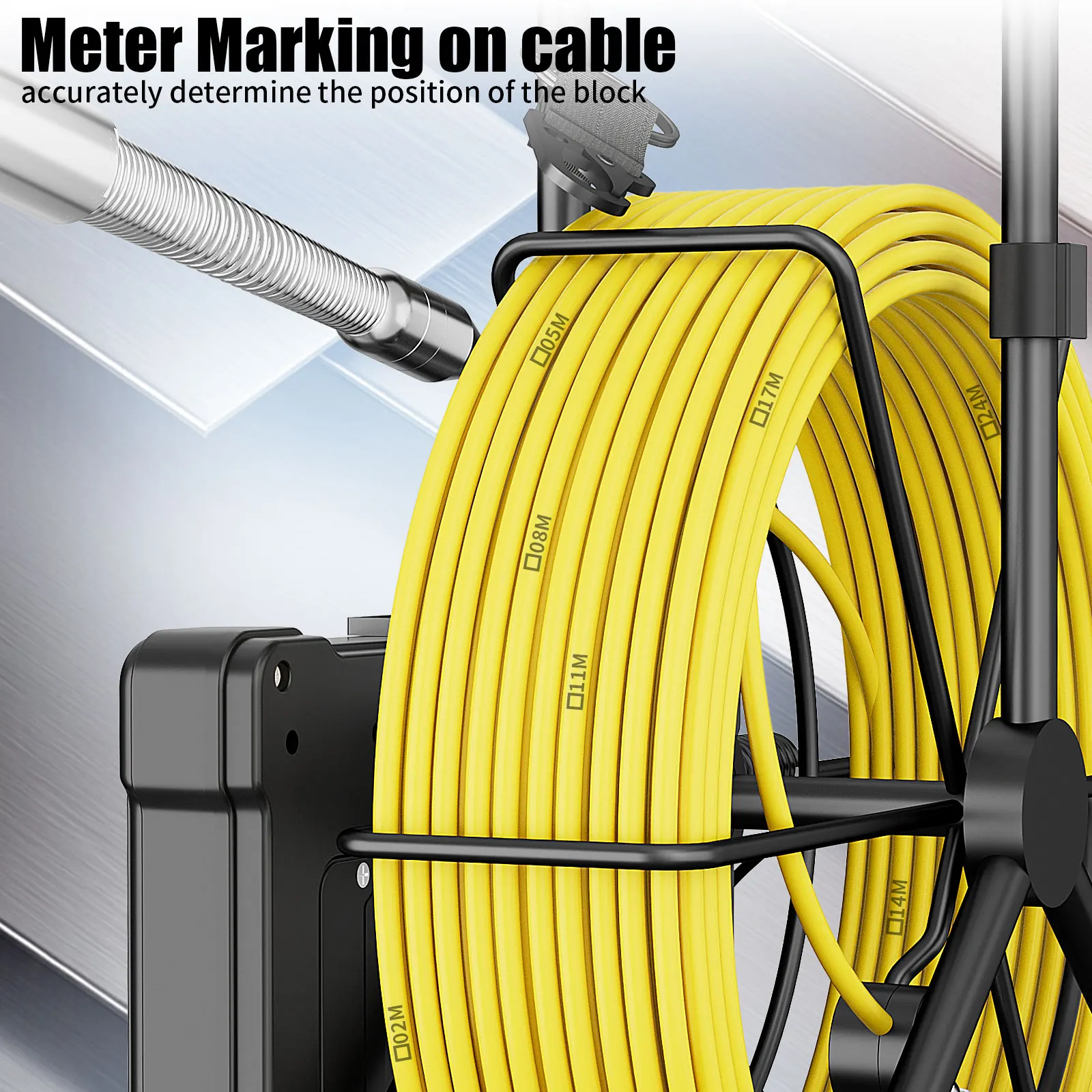 Diameter Sewer Pipe Inspection Camera For Pipe 7inch DVR Recording 23MM 12V 2650mAh Lithium Battery 16GB Card 4