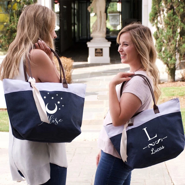 Custom Bridesmaid Tote Bags with Name & Wedding Role