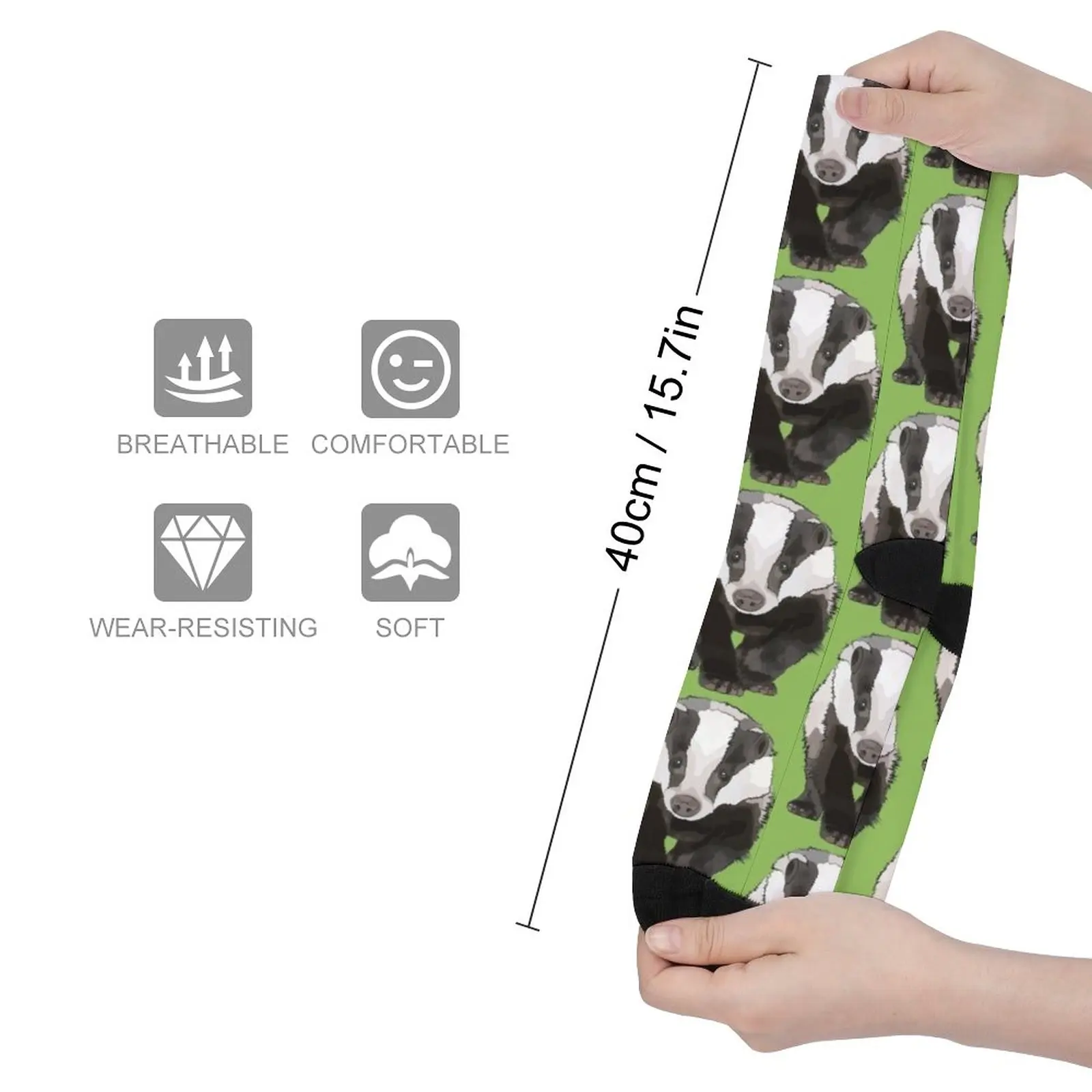 Green Badger by www.BeeFoxTree.com Socks cool socks Funny socks man Men cycling socks Socks for men set