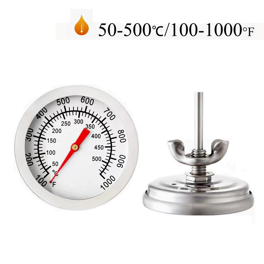 52mm Metal Camping Grill BBQ Barbecue Thermometers Household Oven