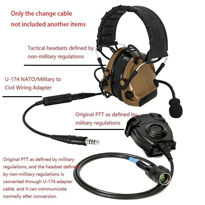 NATO U-174 Military to Civilian Wiring Adapter Cable for Original