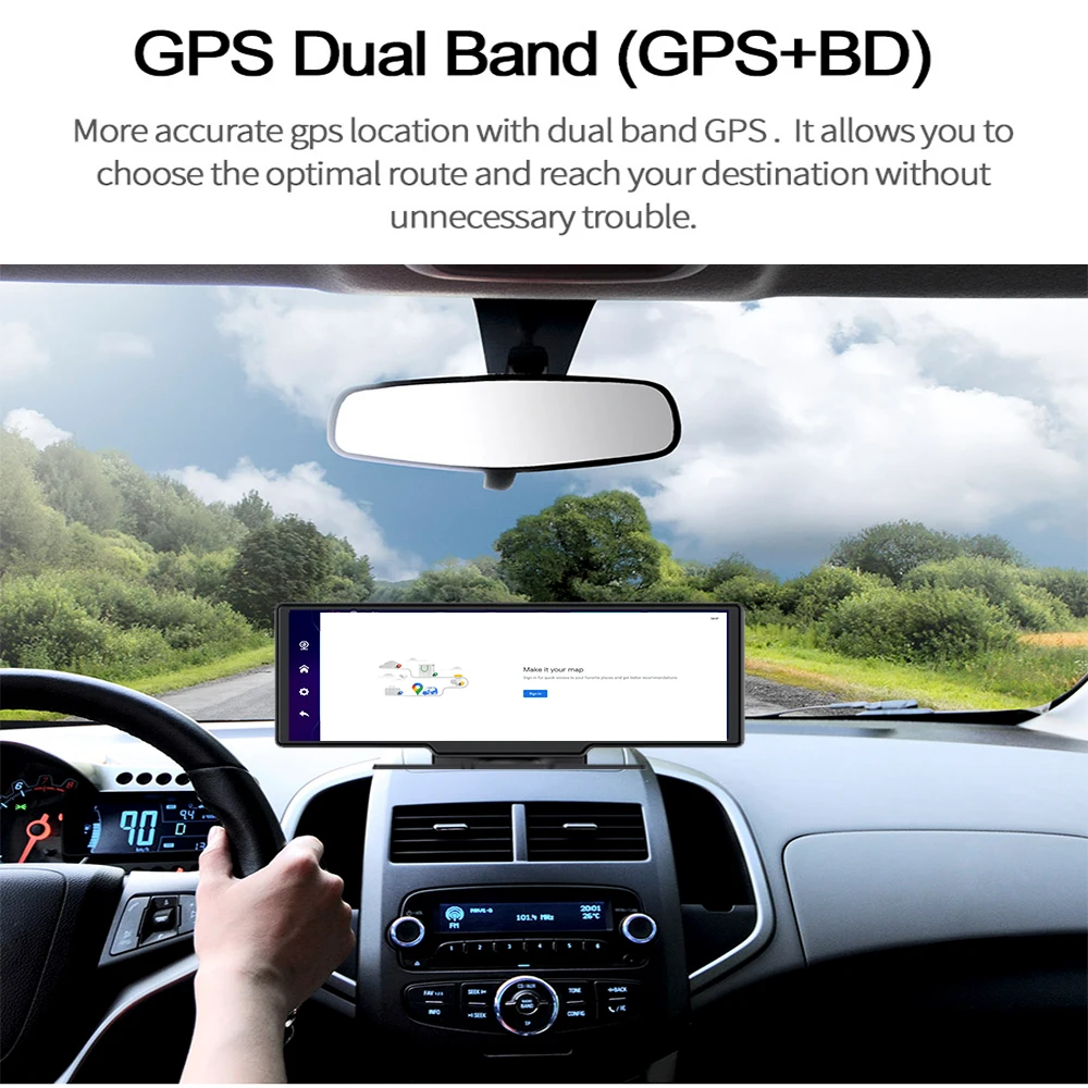 HGDO 4K ī÷  ķ, 8 ھ, ȵ̵ 10, 4G ڵ DVR, 4 + 64G ̷  ڴ, GPS ׺̼,  ADAS ī޶